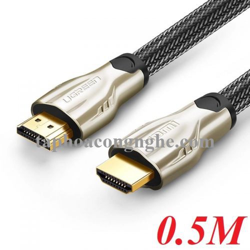 Ugreen 10152 0.5M màu Đen Cáp tín hiệu HDMI vỏ bọc lưới cao cấp HD102 30010152